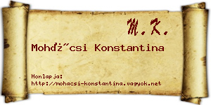 Mohácsi Konstantina névjegykártya
